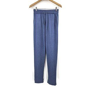 NWOT Gentle Herd Wool Cashmere Jogger Pants Womens L Blue Split Hem